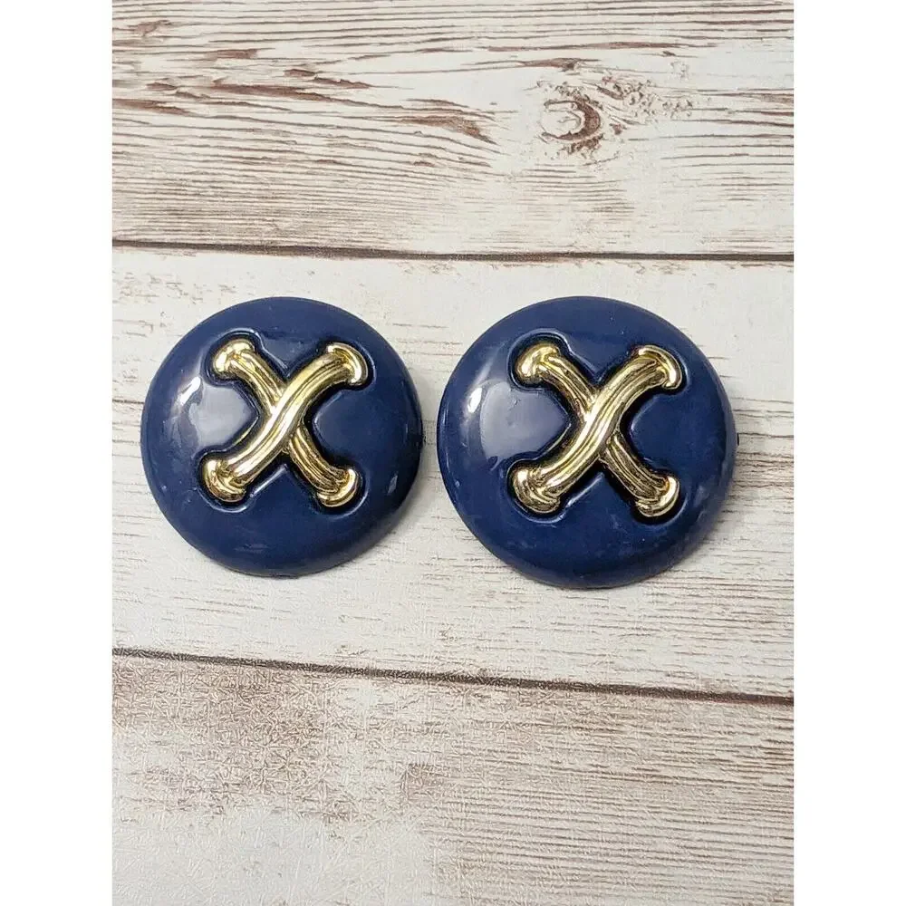 Vintage Clip On Earrings - 1 & 3/8